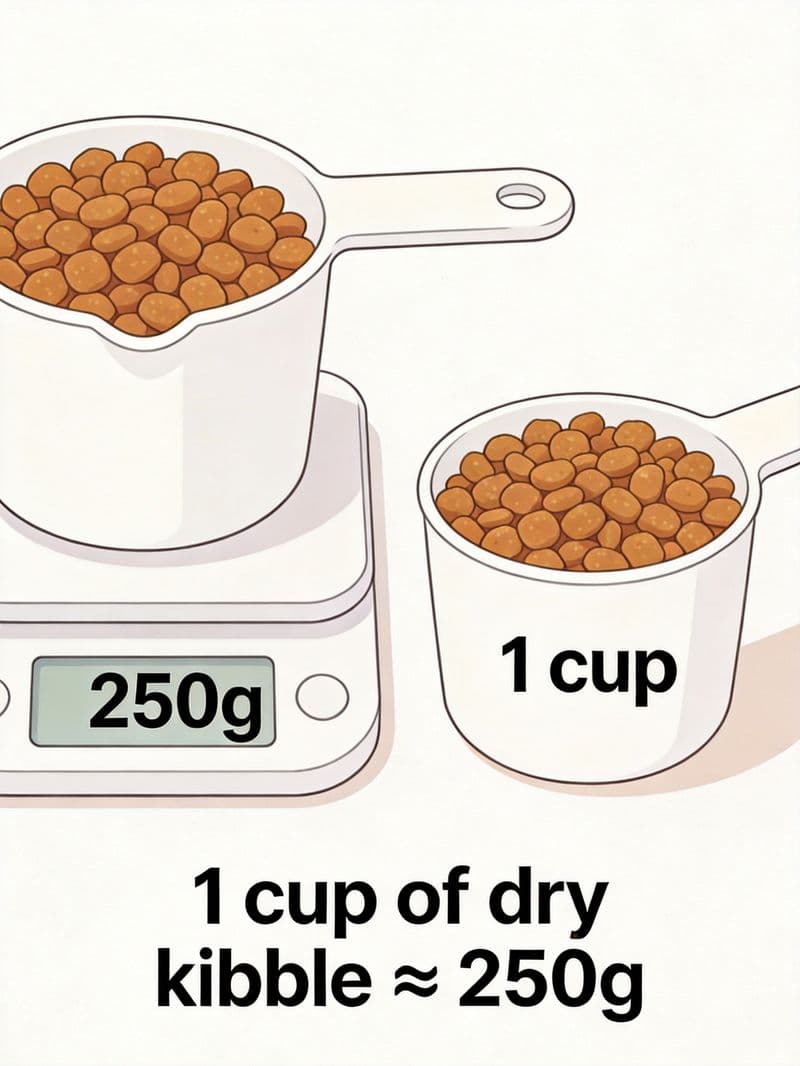 Measuring dog food portions accurately with a kitchen scale