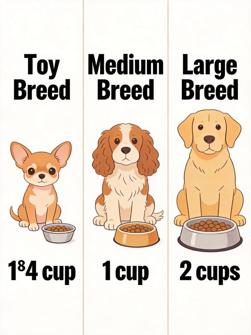 Puppy portion sizes vary dramatically by breed size